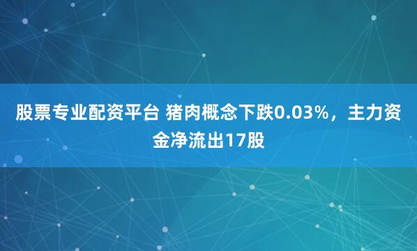 股票专业配资平台 猪肉概念下跌0.03%，主力资金净流出17股